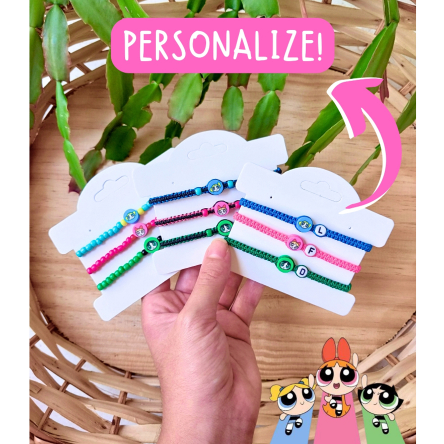 Trio Pulseiras da Amizade Meninas Super Poderosas Personalizado