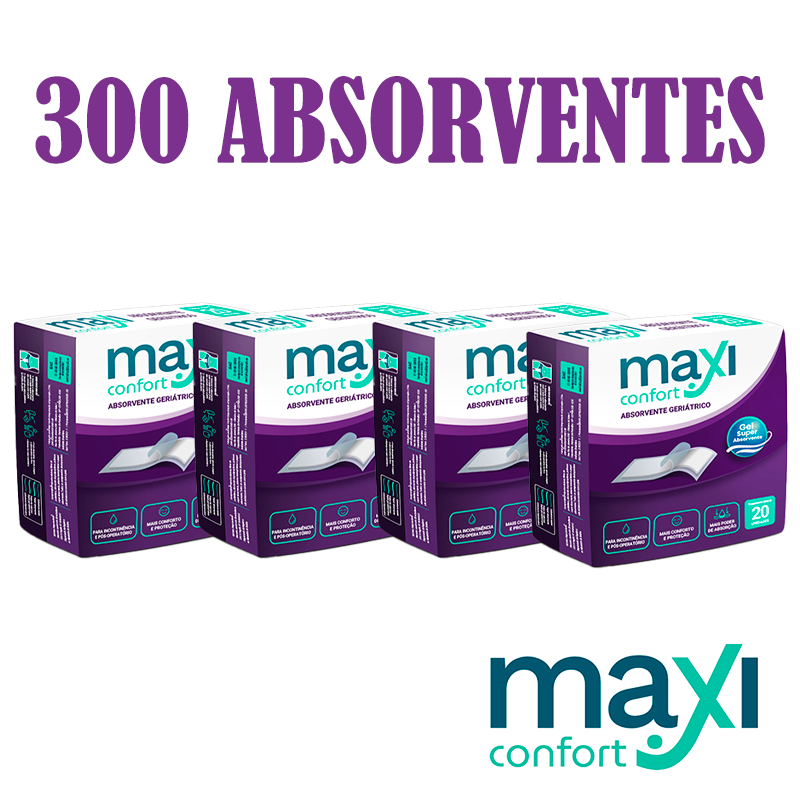 Kit 15 Pct Absorvente Geriátrico Maxi Confort C/20 UN Direto da Fábrica (300 Unidades)
