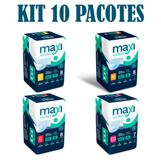 Kit 10 Pct Fraldas Geriátricas Maxi Confort REGULAR Sem Barreiras P/M/G/EG Direto Da Fábrica em Oferta na Shopee