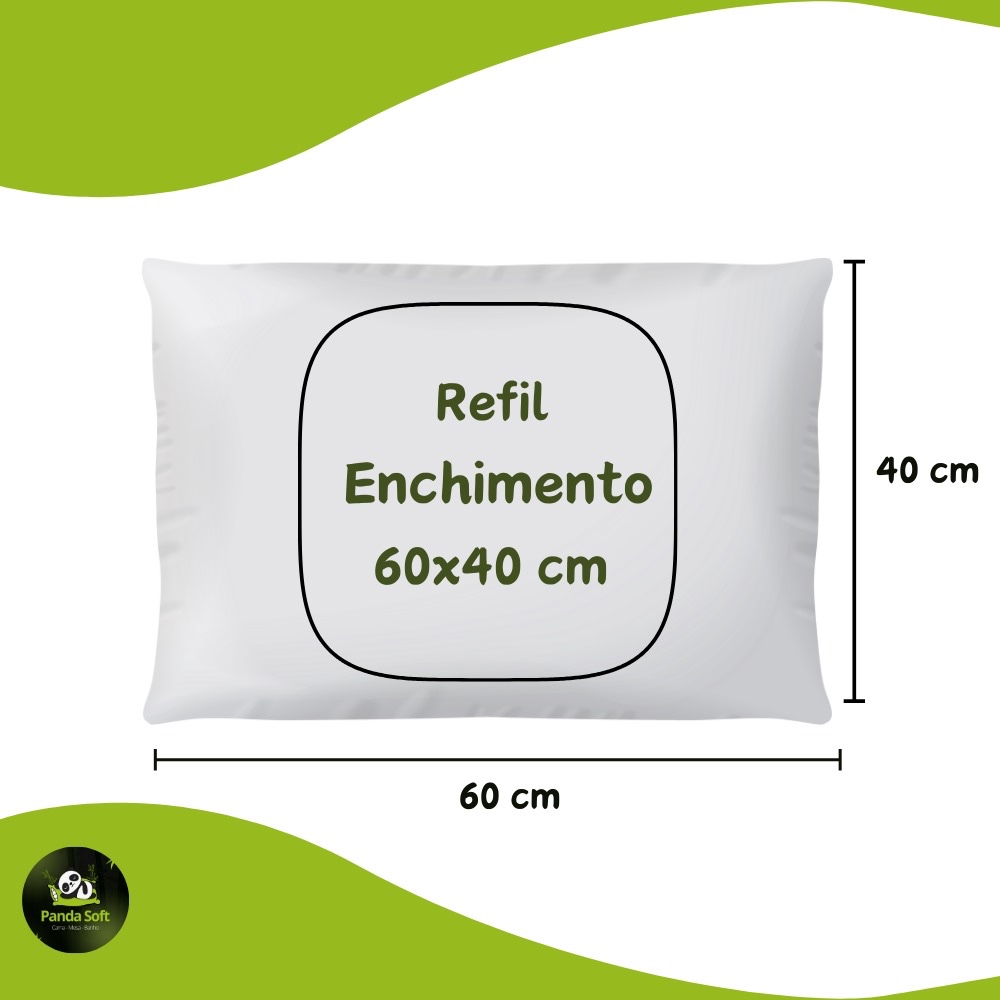 Enchimento Refil de Silicone Para Almofada 60x40cm