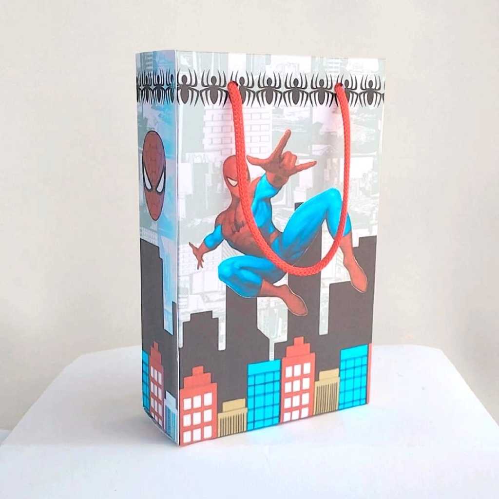 Kit Sacolinha Surpresa Festa Infantil Personalizado HOMEN ARANHA  Lembrancinhas  Aniversário  PEGUE E MONTE