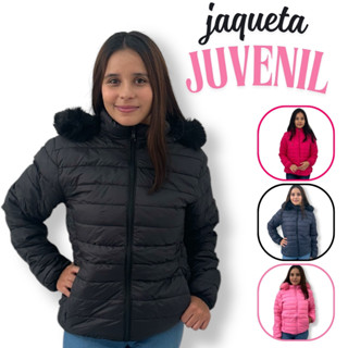 Jaqueta Juvenil Menina Nylon Forrada Com Pelinhos Por Dentro em Oferta na Shopee
