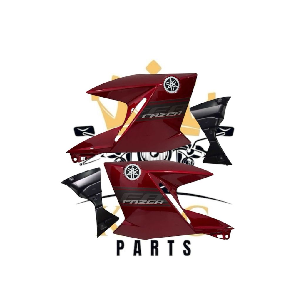 PAR DE ABAS COM COMPLEMENTOS INF  FAZER 250 2011  VERMELHO METALICO