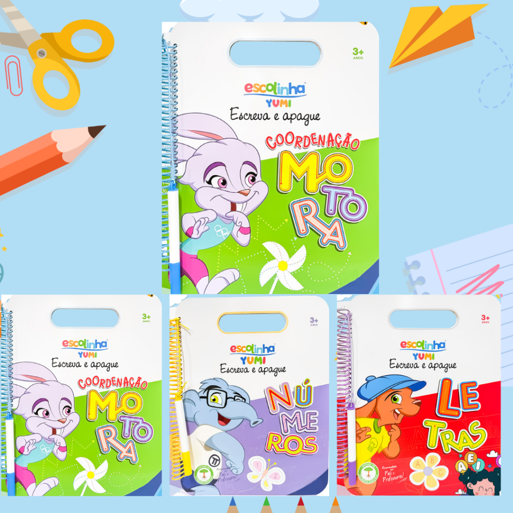 Coleção Alfabetização - Livro Caderno De Caligrafia Infantil Caneta Apagável - Espiral Maletinha + de 70 Atividades em Oferta na Shopee