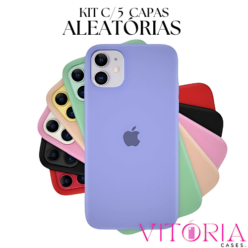 Kit Capa Capinha Case Silicone iPhone 11 12 13 14 15 16 ALEATÓRIO em Oferta na Shopee