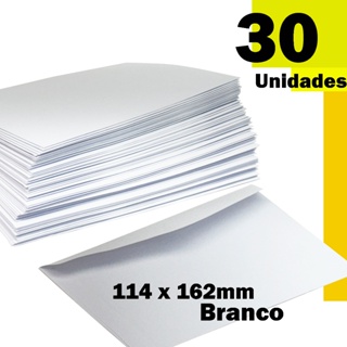 30 ENVELOPE COMERCIAL BRANCO TRADICIONAL, LISA 114X162MM em Oferta na Shopee