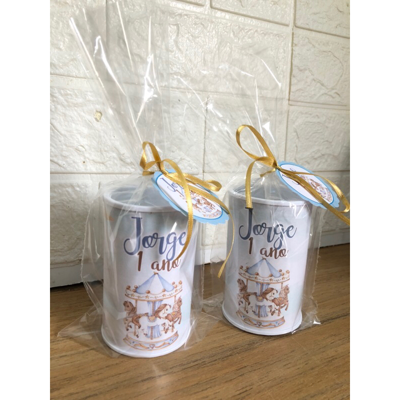 Cofrinho Personalizado  Carrossel Parque de Diversões  | Lembrancinhas | Festa infantil | Aniversário | Personalizados
