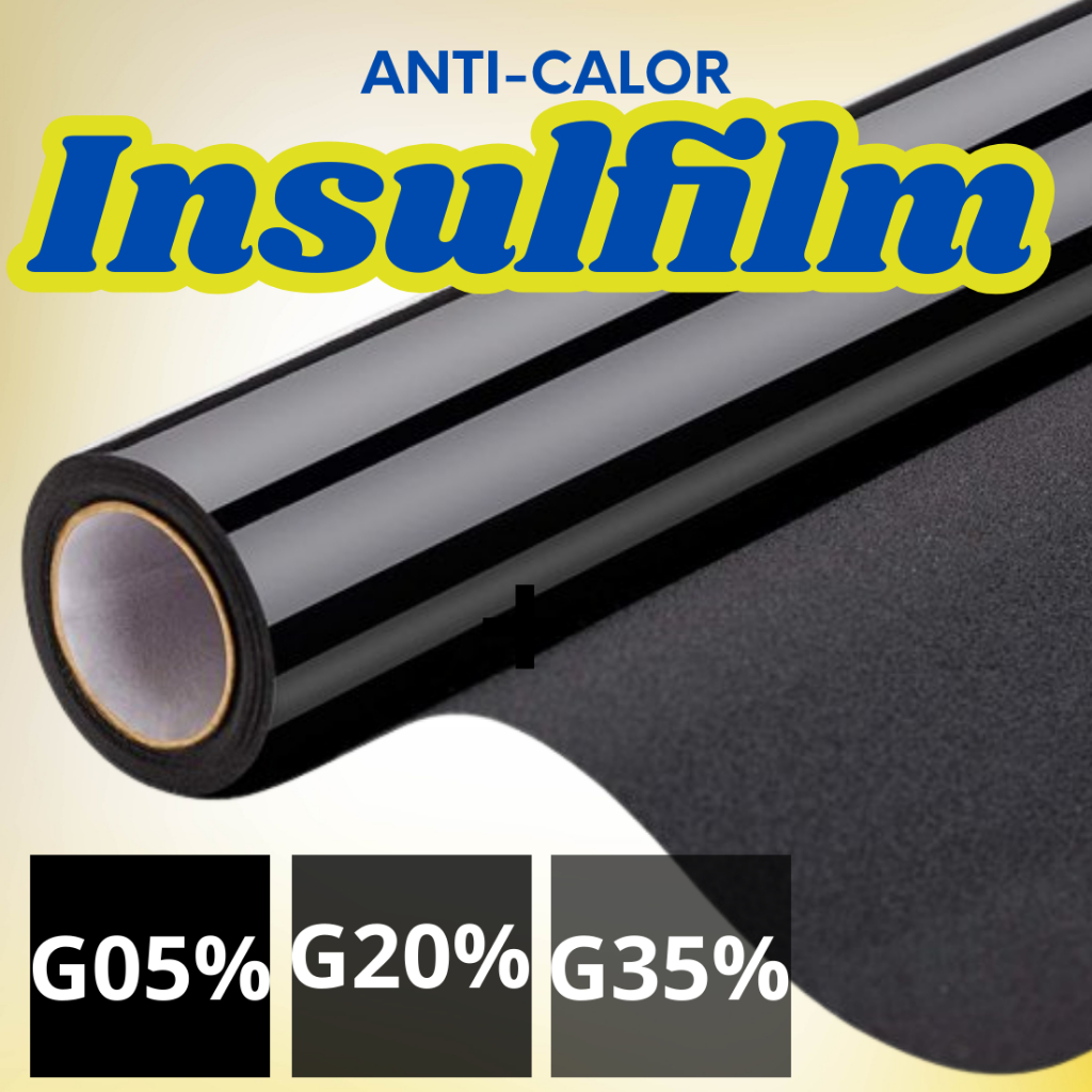 Película insulfilm Largura 50cm x 1,5m G5/G20/G35% p/vidros de porta/janela, residencial automotiva