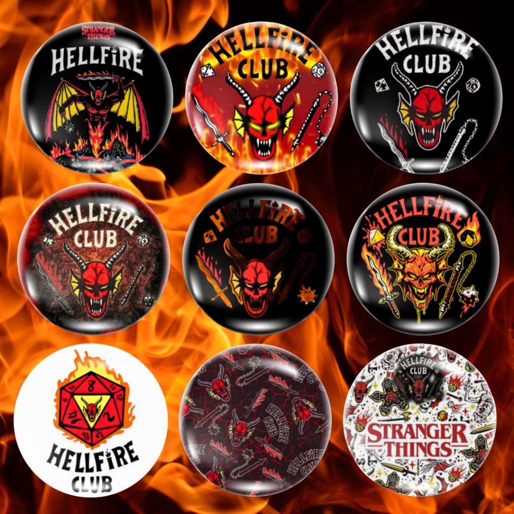 Bottons Broches STRANGER THINGS "Hellfire Club" (4,5cm)