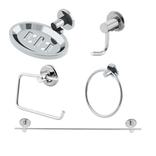 Kit Acessorios Para Banheiro Light 5 Peças Completo Em Aluminio e Inox em Oferta na Shopee