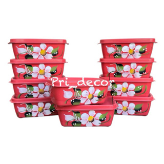 Kit 10 potes herméticos 450 ml decorado com tampa freezer e microondas em Oferta na Shopee