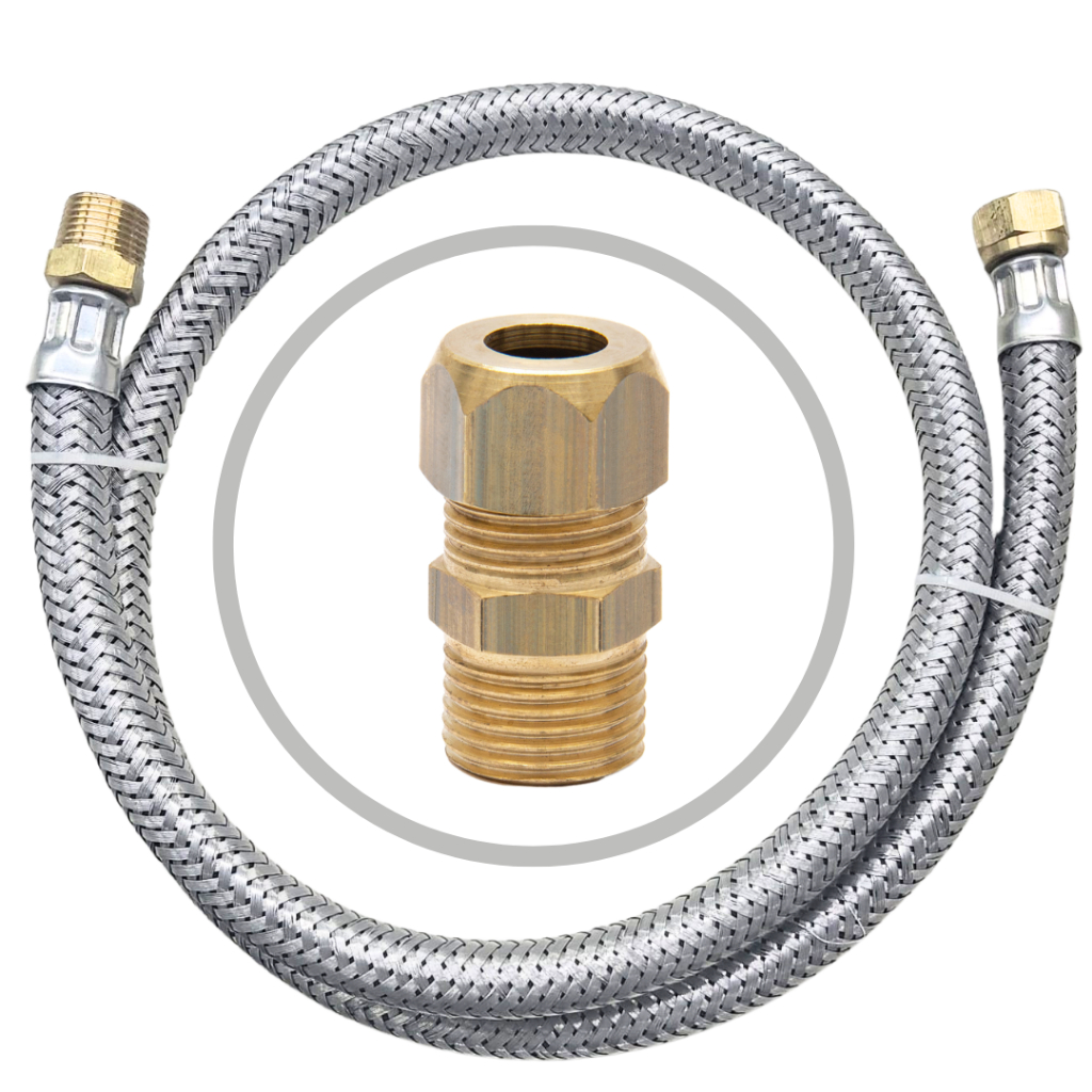 Kit Instalação Gás Encanado Mangueira 2,00 mts + Adaptador Macho em Oferta na Shopee