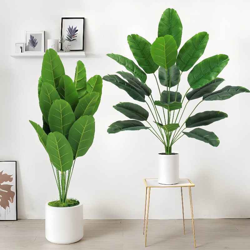 24 folhas de bananeira decoração de plantas artificiais em Oferta na Shopee