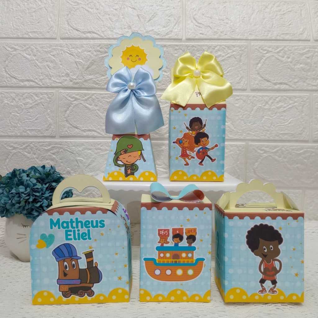 PEGUE E MONTE Kit Festa Personalizados 3 PALAVRINHAS Lembrancinhas Caixinhas