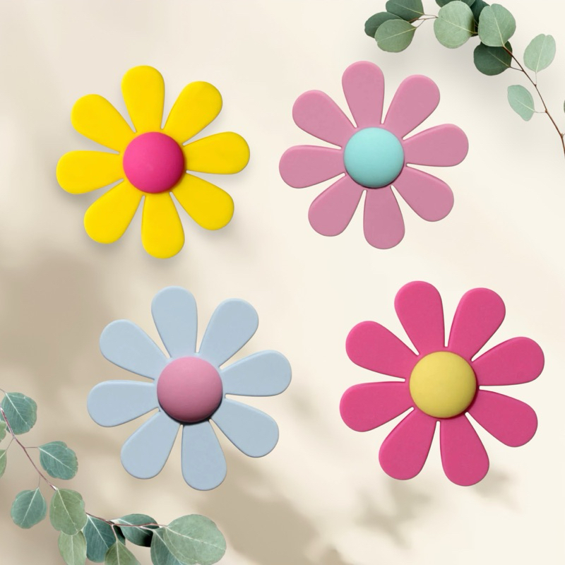 Kit Charm 4 Pin Emborrachado Botões Jibbit Babuche Croc Flor Margarida Colorido