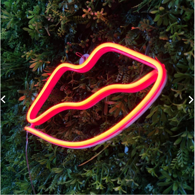 Luminária LED Neon Decorativa Design Boca Rosa, vermelha, lilás 3D Moderno Alto Brilho