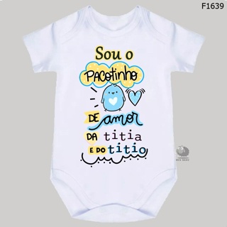 Body Roupa de Bebê Pacotinho de Amor da Titia e Titio F1639 em Oferta na Shopee