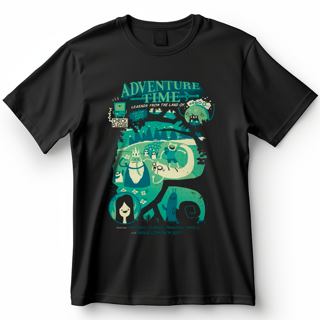 Camiseta Unissex Hora de Aventura Adventure Time Rei Gelado Marceline Finn Blusa Geek Camisa 100% Algodão
