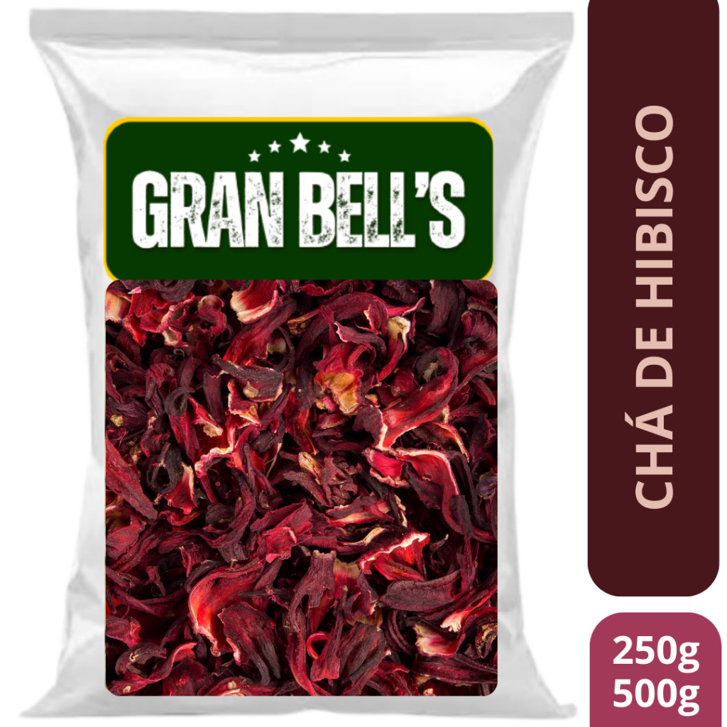 Hibisco Chá Desidratado GRAN BELL'S 500g Chá de Hibisco Desidratado é o aliado perfeito para a sua jornada de bem-estar