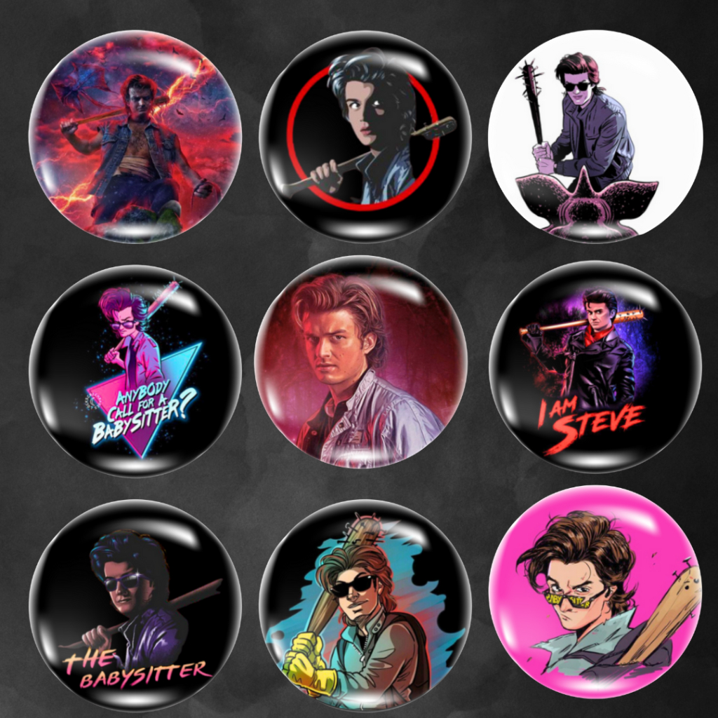 Bottons Broches STRANGER THINGS "Steve" (4,5cm)