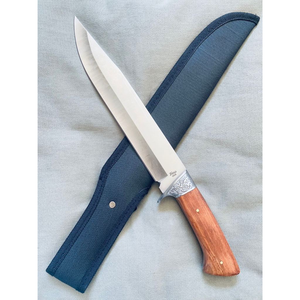 Faca De Caça 38cm Churrasco Luxo Fulltang Inox Dd4 Taue em Oferta na Shopee