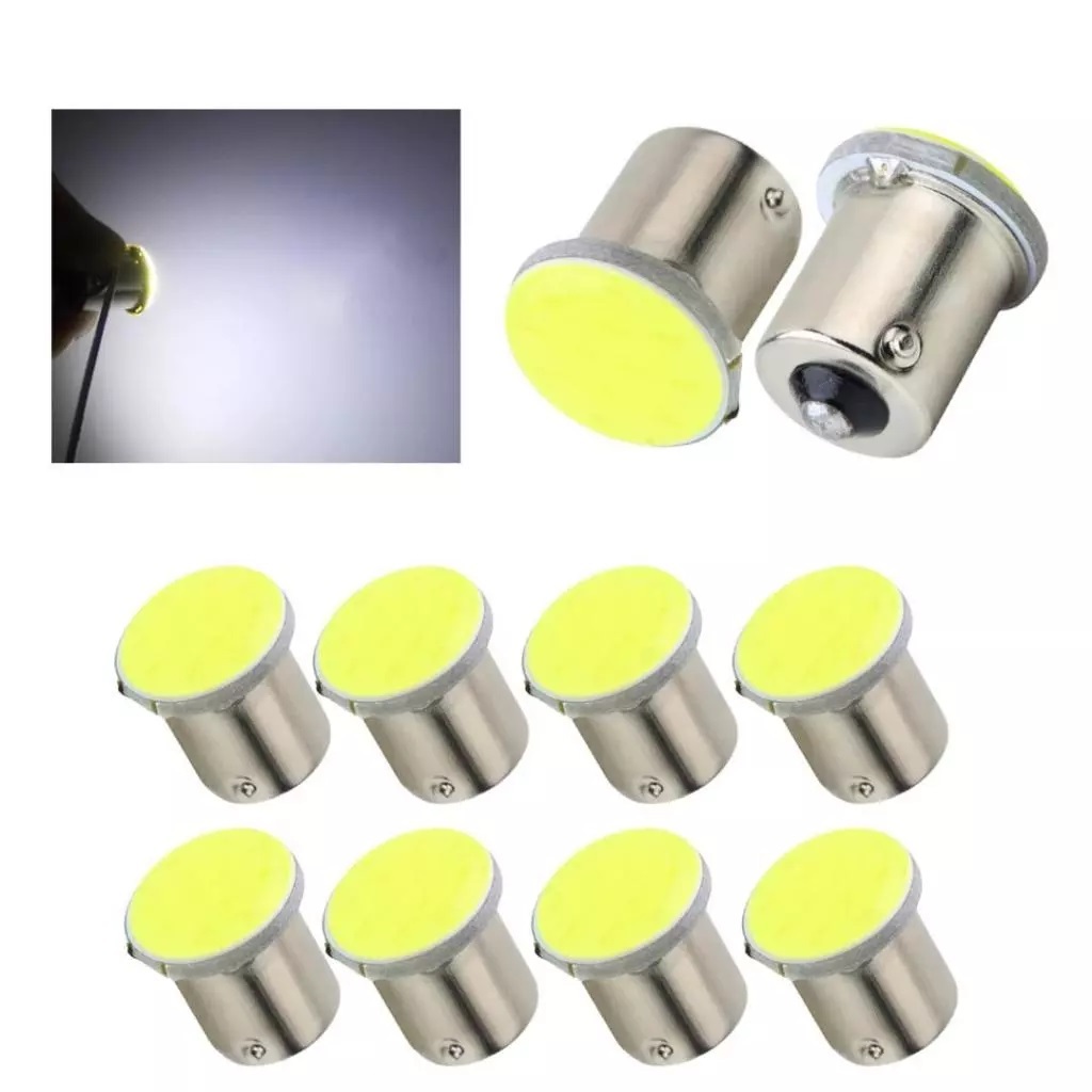 Kit 10 Lampada Cob Led Ba15s 1 Polo P21w 1156 1141 Branco 12v em Oferta na Shopee
