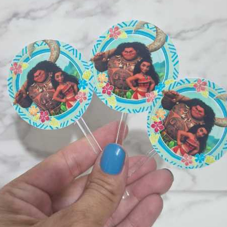 50 Tags Toppers P/ Docinho Doces Moana Toper Moana