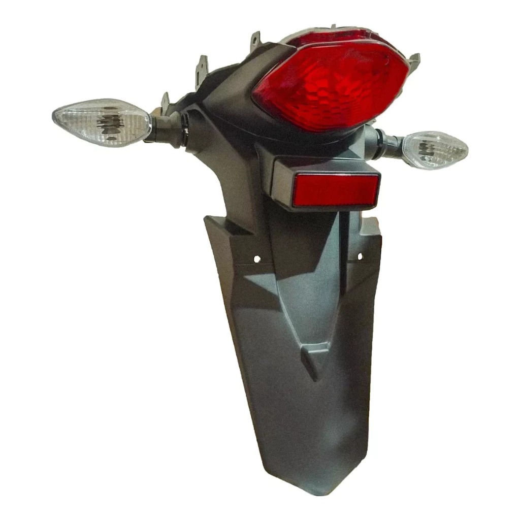 Suporte Placa Paralama C/ Refletor Lanterna Traseira  e Par de  Pisca Fan 125 150 160 ate 2024