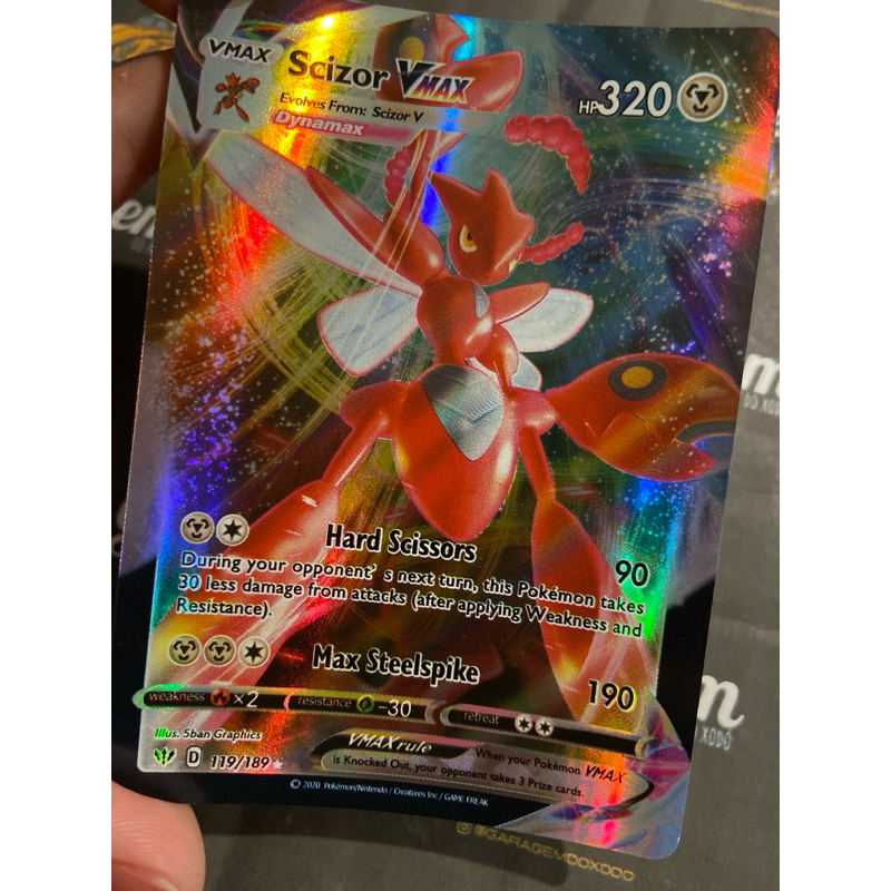Carta Pokemon Scizor VMAX inglês 119/189 carta importada