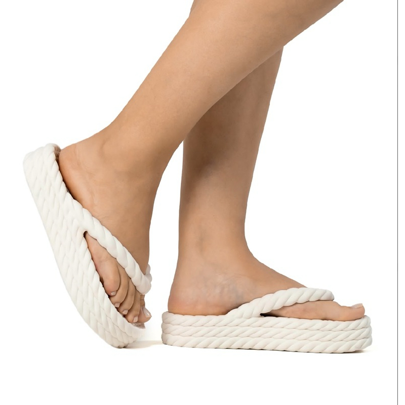 Chinelo Feminino Flatform nuvem Cordas Borraxa Eva ortopédico dedo 3 tiras