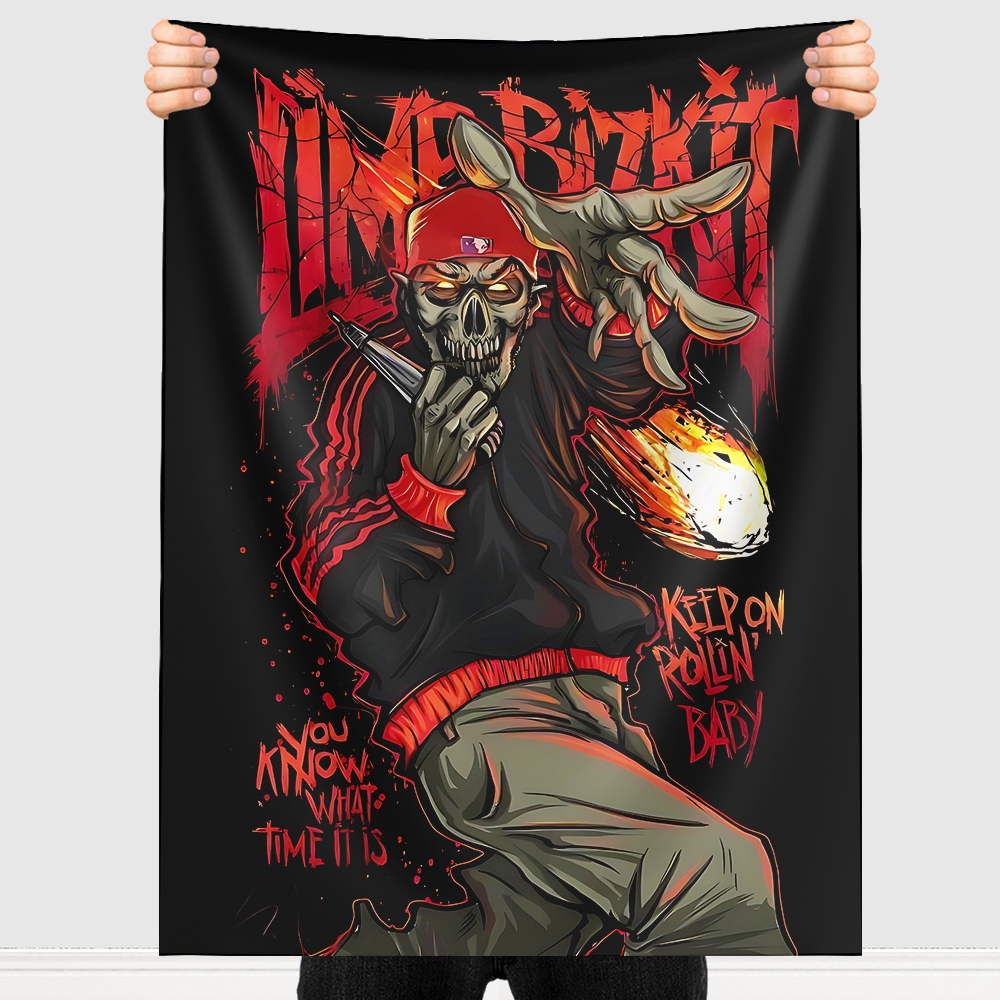 Bandeira Tecido De Parede Pano Lenço Estampado Rock And Roll Limp Bizkit
