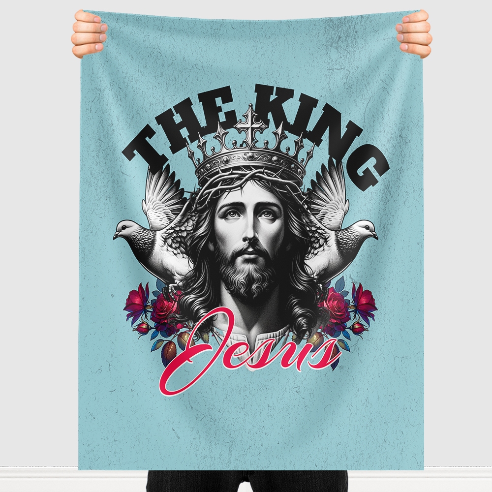 Bandeira Tecido De Parede Pano Lenço Estampado Tecido Católica Jesus The King Igreja