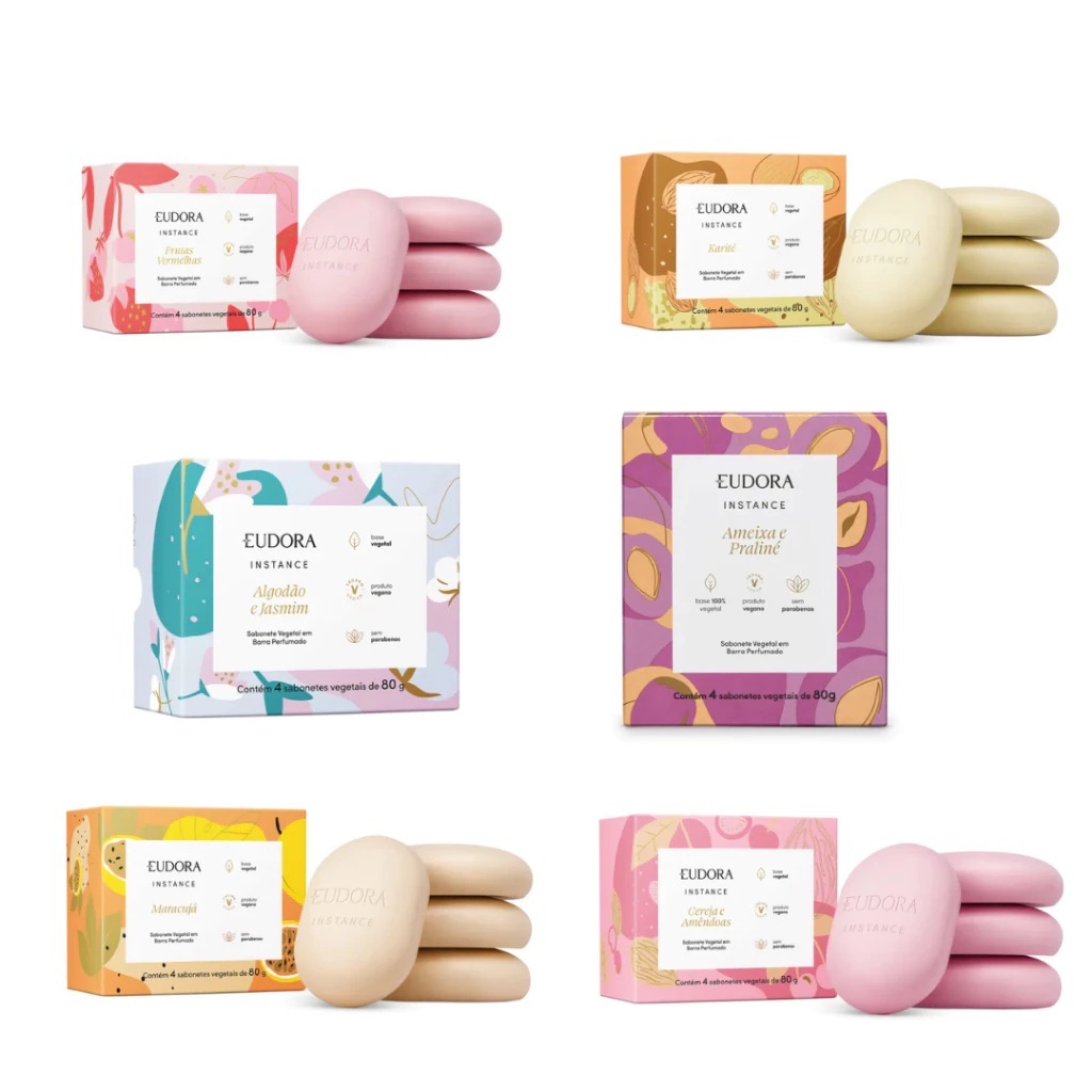 ENVIO IMEDIATO - EUDORA - Sabonete Vegetal em Barra Perfumado Instance 4x80g