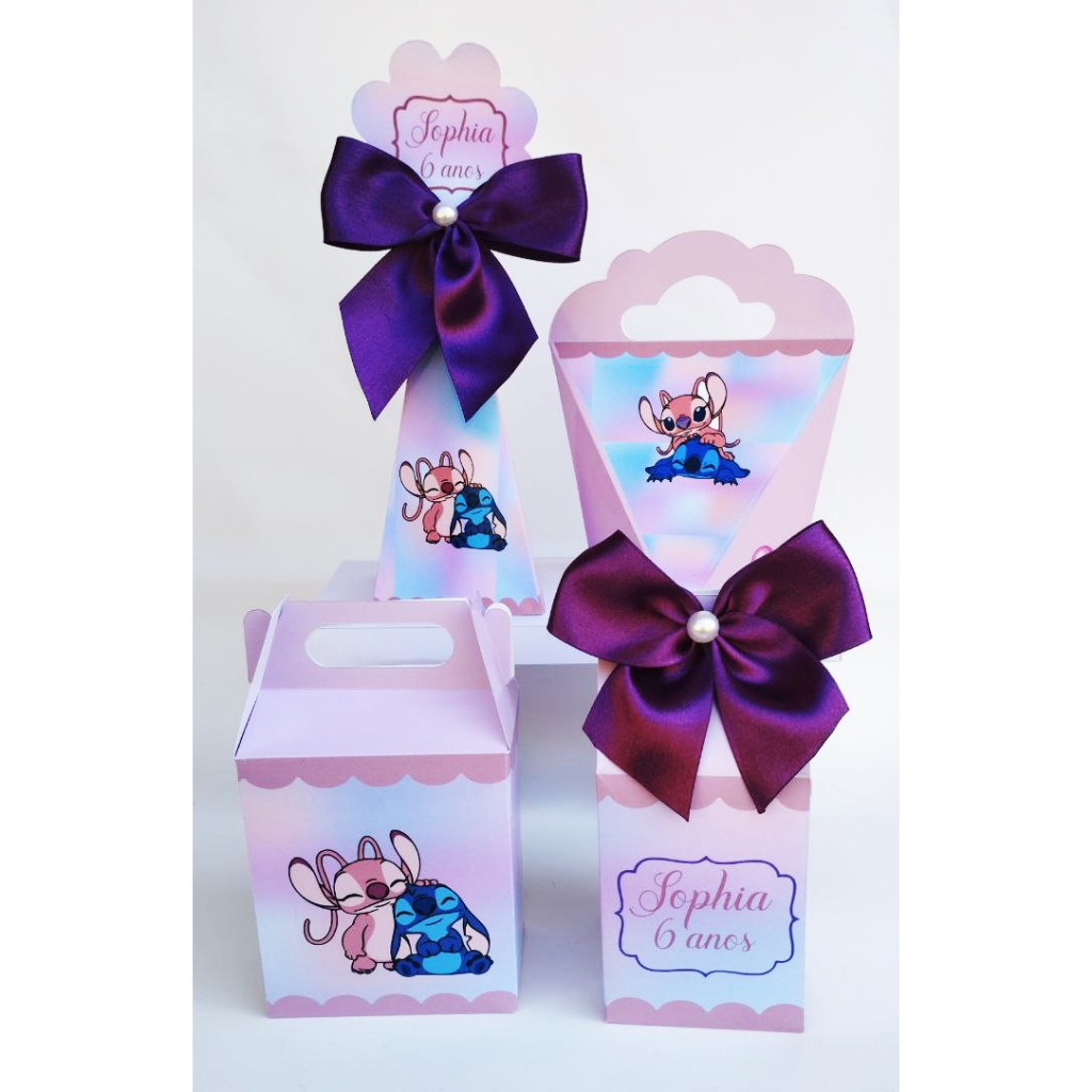 Kit Festa Personalizados  Lilo e Stitch e Angel/Stitch e Angel/ Caixinha para Festa/ lembrancinhas PEGUE E MONTE