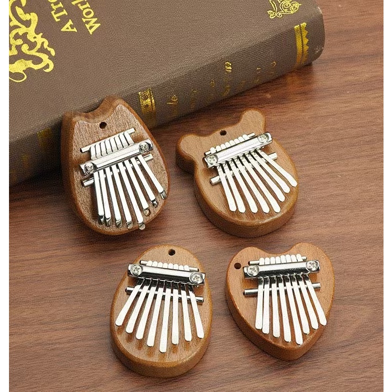 8 Teclas kalimba mini Polegar Piano Acústico Dedo Instrumento Musical Sapele Wood em Oferta na Shopee