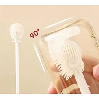 Escova De Lavar Garrafa Mamadeira Copo Taça Silicone Com Cerdas Macias Para Limpeza Compl…