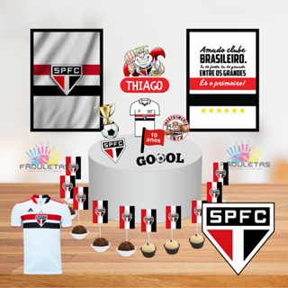Kit Festa Só Um Bolinho TIME SÃO PAULO Enviar Nome/Idade IMEDIATAMENTE em Oferta na Shopee