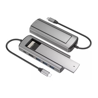 Dock USB-C 6 em 1 com Case para SSD M.2, Hub USB 3.0, HDMI 4K e Leitor de Cartões - Compatível com MacBook, Notebook ePC em Oferta na Shopee