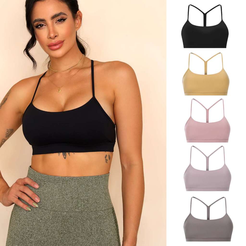 Sutiã esportivo feminino de alta resistência com design respirável em forma de Y
