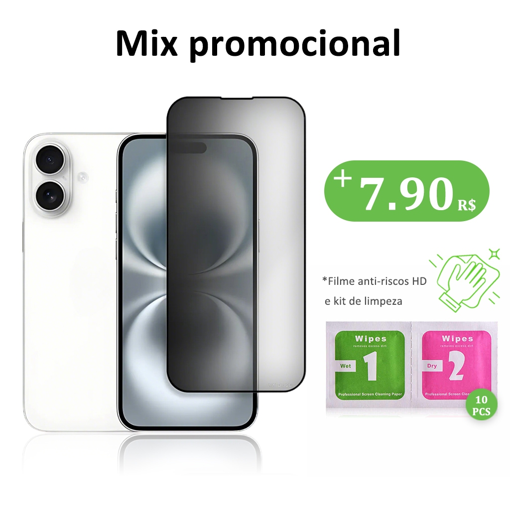 Daniels Privacy Tempered Glass iPhone  12 13 14 15 16 16plus 16Pro Max Película protetora em Oferta na Shopee