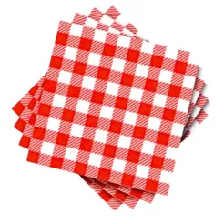 KIT 50 ~ 300 GUARDANAPOS XADREZ VERMELHO FESTA JUNINA (19,5X22,5 CM) (CHOCO)