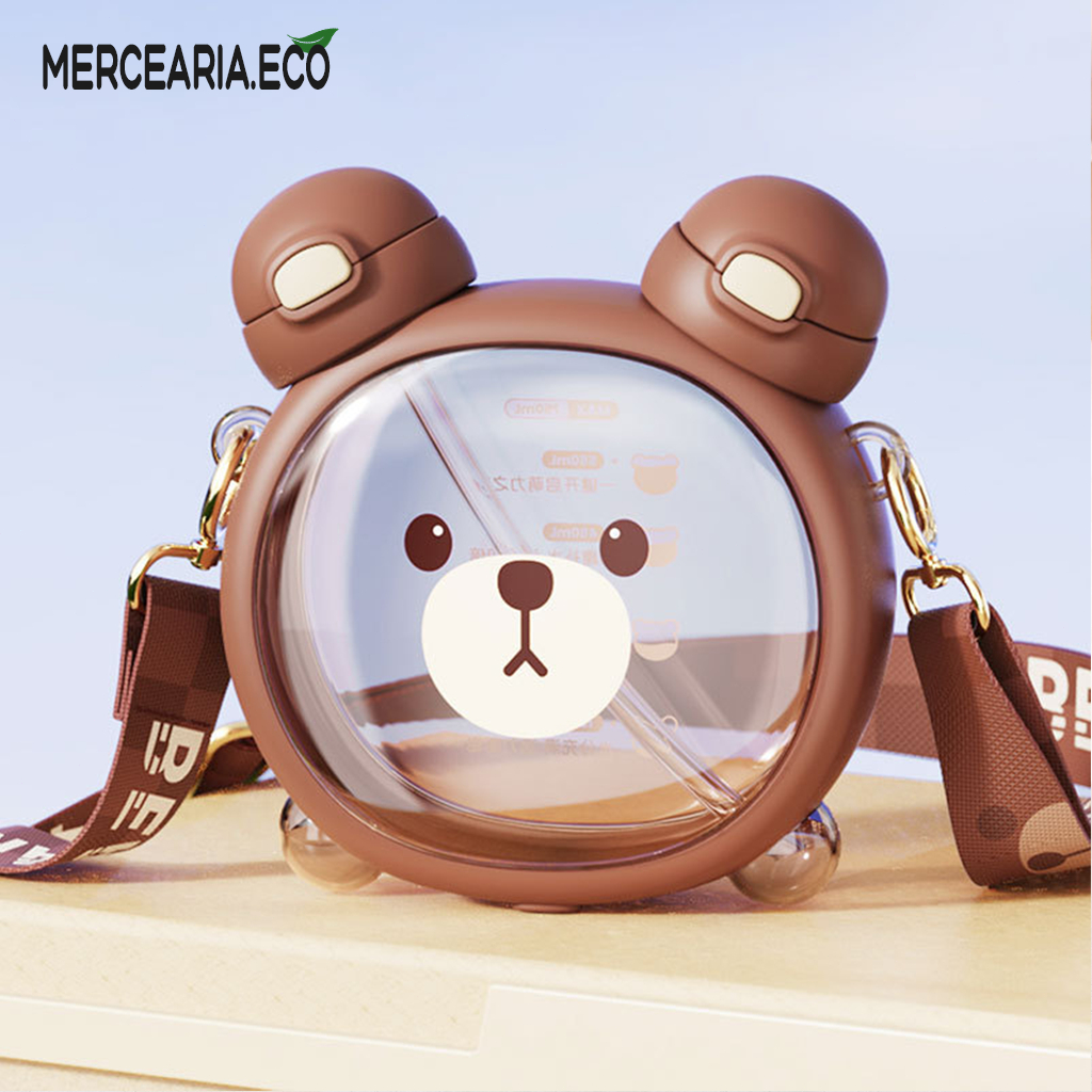 750ml Garrafa De Água Lovely Bear Double Drinking Kettle Copo Para Pipetas De Grande Capac...