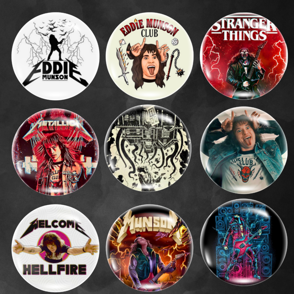 Bottons Broches STRANGER THINGS "Eddie Munson" (4,5cm)