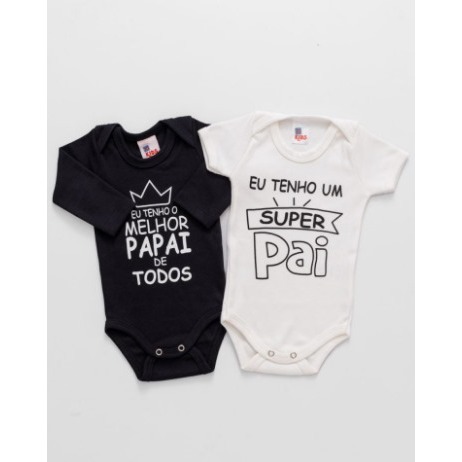 Kit 2 body de bebê frase papai 7747-a