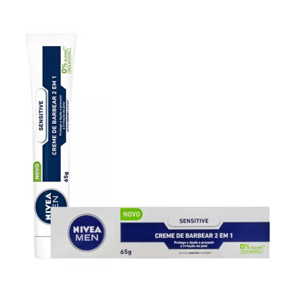 Creme de Barbear Nivea Sensitive 65g - Suavidade e Proteção para Pele Sensível em Oferta na Shopee