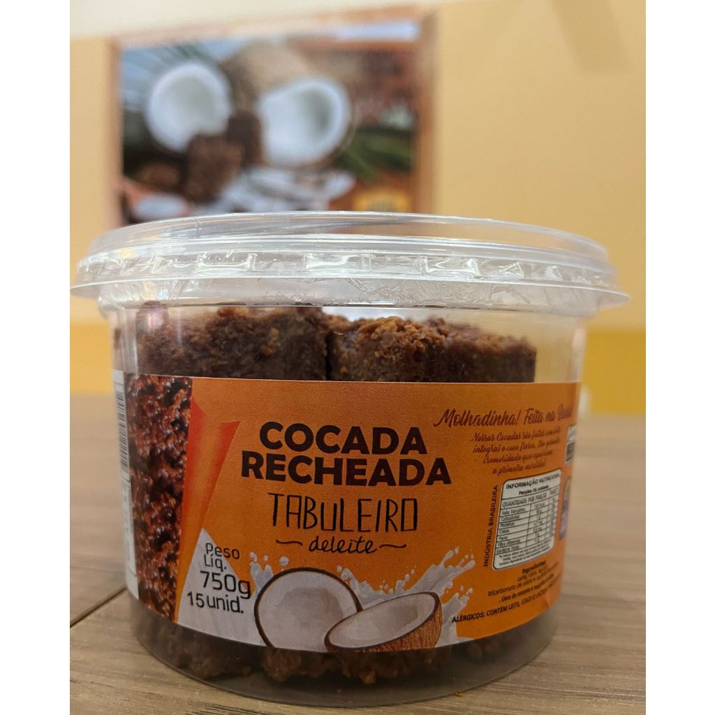 COCADA RECHEADA TRADICIONAL 750g (POTE COM 15 UNIDADES)