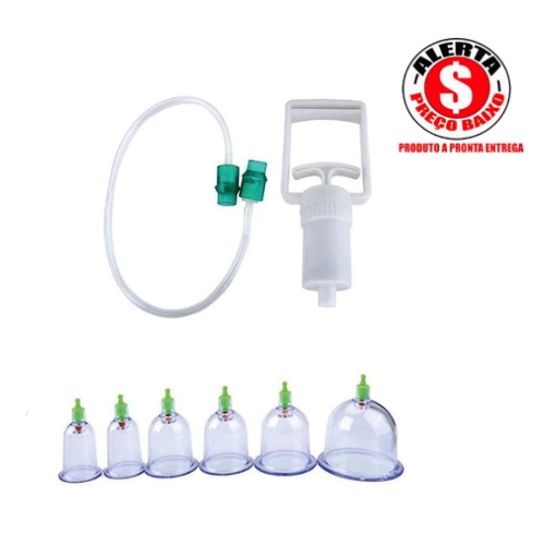 Massoterapia Ventosa Terapia 6 Ventosas + Bomba em Oferta na Shopee