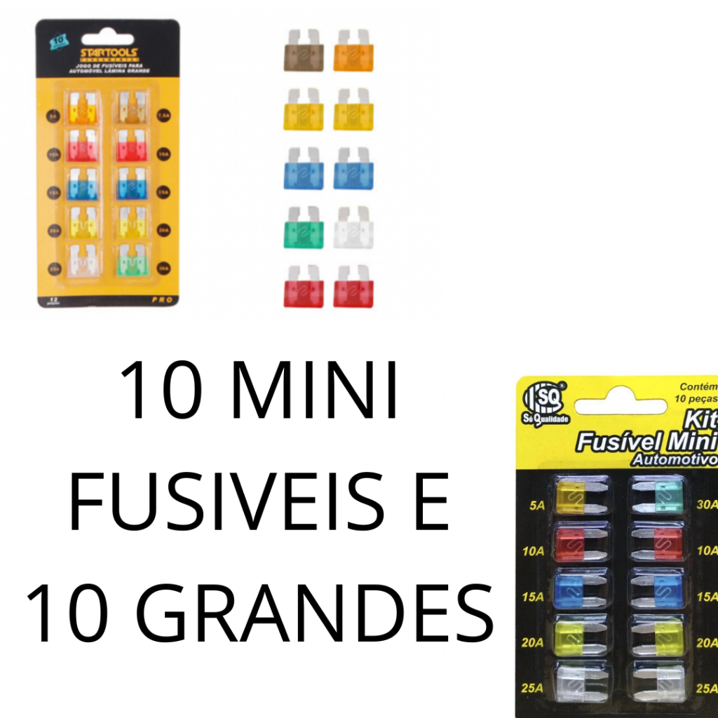 KIT FUSIVEIS P/ AUTOMOVEL LAMINA GRANDE E MINI C/ 10 PCS DE CADA STARTOOLS = 20 UND.