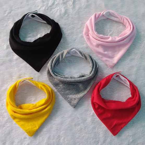 Kit 5 Babadores Bandana 100% algodão dupla face + B R I N D E