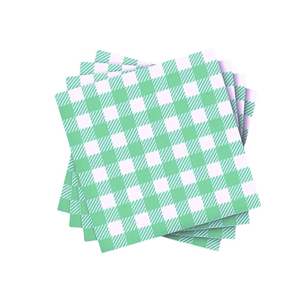 KIT 50 ~ 300 GUARDANAPOS XADREZ VERDE BAND FESTA JUNINA (19,5X22,5 CM) (CHOCO)